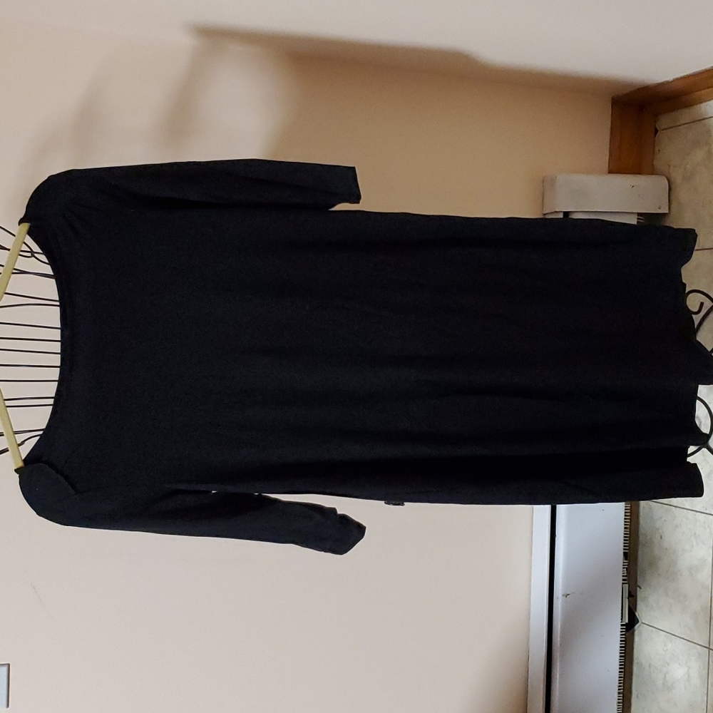 J Jill black rayon long dress size S tall